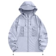 thumbnail image 2 of BXINGOHAI Lightweight Rain Jacket Women Waterproof Breathable Raincoat Packable Hooded Windbreaker Purple,S, 2 of 6