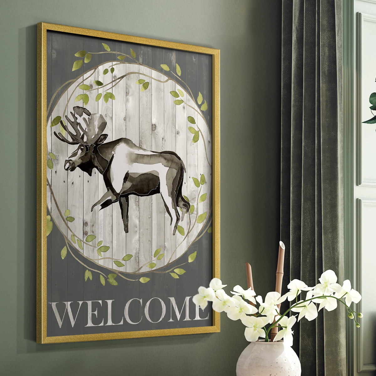 Woodland Welcome IV Framed Print - Solid Wood in Single Picture Frame Solid Wood 2 Framed Print