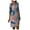 Multicolor, variant on Ichuanyi Woman Dress Women's Fashion Plus Size Medium Length Printed Long-Sleeved V-Neck Dress