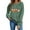 Green, variant on SYMOID Womens White 100% Cotton Loose Crew Neck Sweatshirt - Playful Autumn Gnome Pumpkin Graphic Fall Festive Top for Hall-oween Thanksgiving Daily Casual Wear,Size L