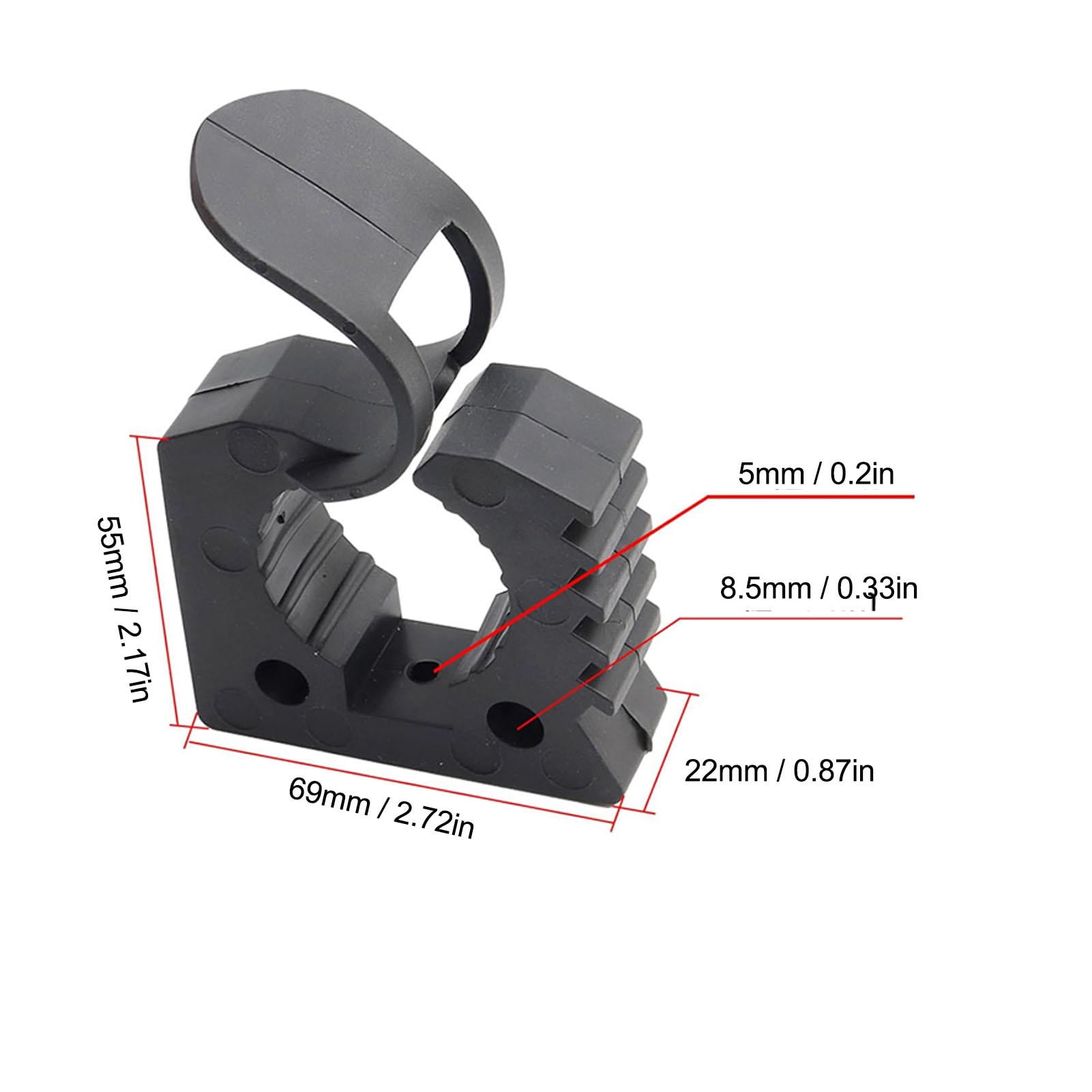 Yajisi 4‑Pack Heavy‑Duty Rubber Shovel & Tool Mounts, 30‑40 mm Clamp, 11 kg Capacity, Versatile Vehicle & UTV Rack Holder