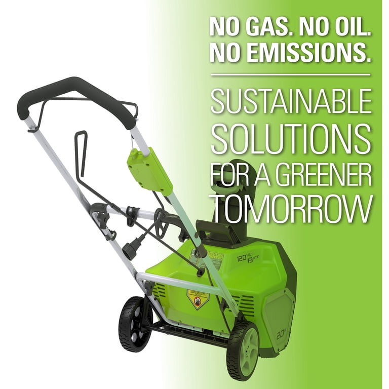 Greenworks 13 Amp 20 in. Corded Electric Snow Thrower, 2600502
