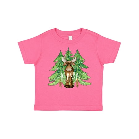 

Inktastic Alaska Moose and Trees Gift Toddler Boy or Toddler Girl T-Shirt
