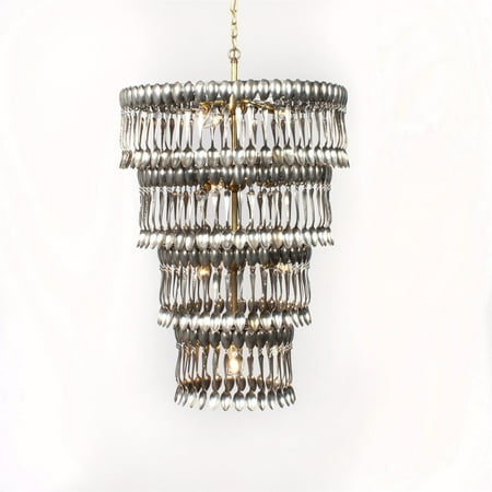 Custom Made Chandelier - Very Large Chandelier Made of Vintage Silverplate Spoons, Custom Art, Upcycled