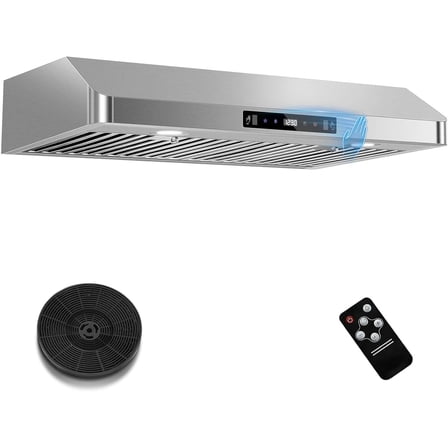 30" Under Cabinet Range Hood 30 inch,Stainless Steel Ducted/Ductless Range Hood with Touch/Gesture/Remote Control,700CFM & 3-Speed Kitchen Stove Vent Hood,Baffle Filters,3 Air Vents