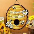 thumbnail image 2 of Xihbxyly Letrero de Panal, Decoración de Madera de Bienvenida, Diseño Único para El Festival de Las Abejas, Decoración Rústica para El Hogar, Uso Versátil para Cafeterías y Hogares, Regalo para Amant, 2 of 7