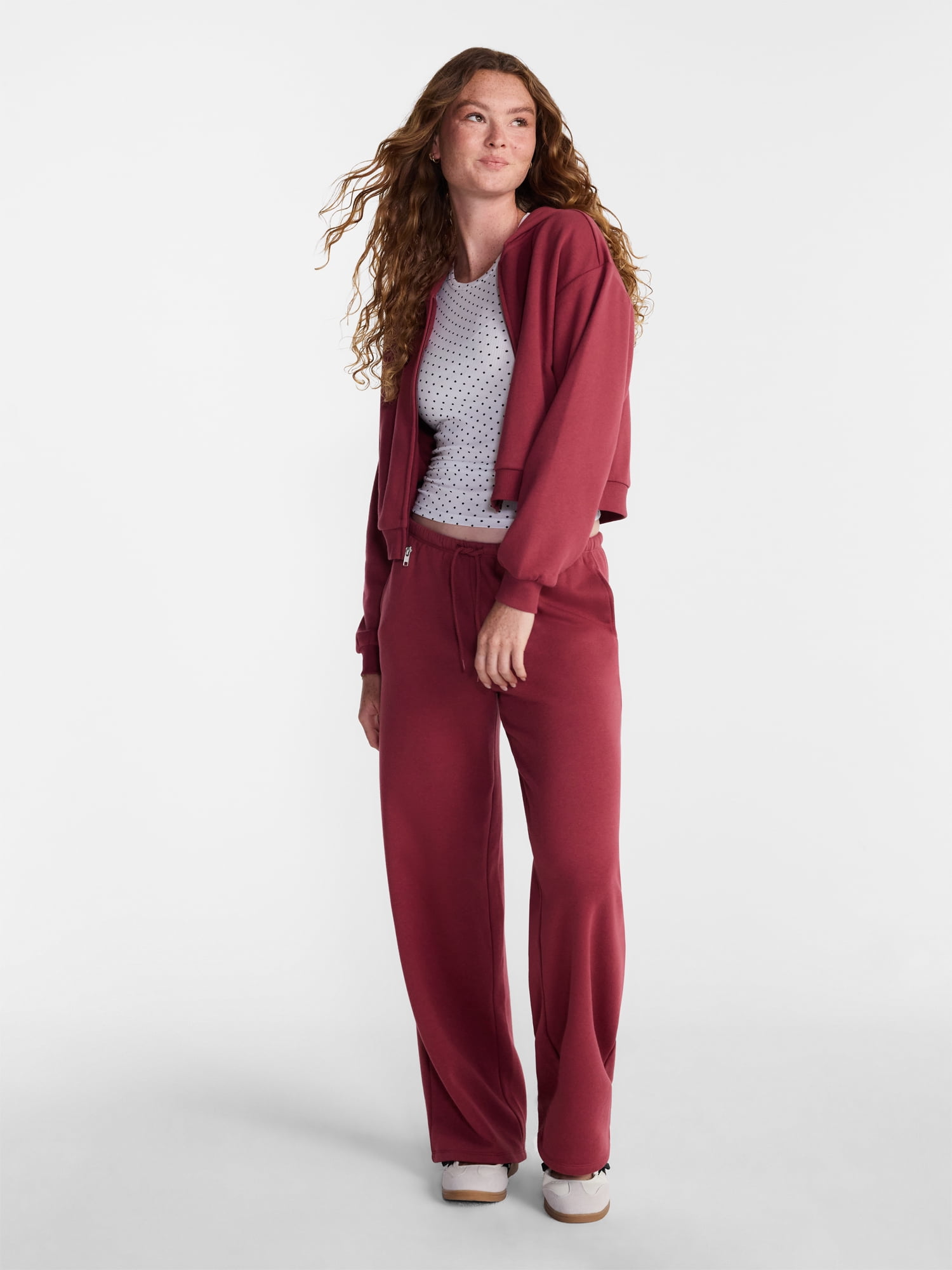 No Boundaries Boxy Zip Up Hoodie, Women's XXS-XXL