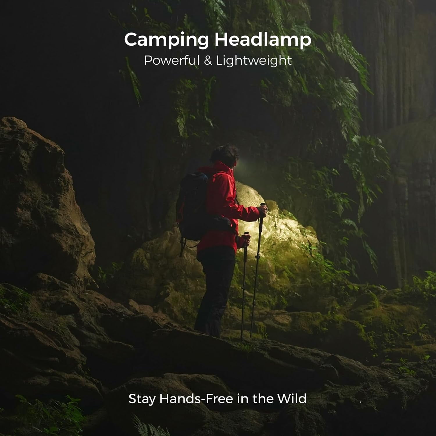 Ultra Lightweight Headlamp, 600 Lumen USB-C Rechargeable Headlamp with White Red Light, Adjustable Headband, for Camping, Back Packing, Hiking and Fishing