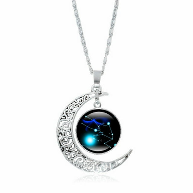 SIfdSeng Collier Lune 12 Constellations Cadeaux pour Maman Cadeau pour Femmes Elle Filles