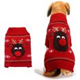 thumbnail image 1 of Abrigos para perros, suéter de invierno para perros, suéter con patrón navideño, abrigo de punto de invierno, ropa para mascotas, suéter de moda, regalo para perros (rojo S) Rojo Verde, 1 of 5
