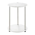 thumbnail image 3 of Convenience Concepts Designs2Go No Tools 2 Tier Round End Table, White/Chrome, 3 of 7