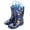Dark Blue, variant on Rain Boots for Kids Boys Girls Colorful Cartoon Print Water Shoes Toddler Jumping Outdoor Travel Waterproof Boots