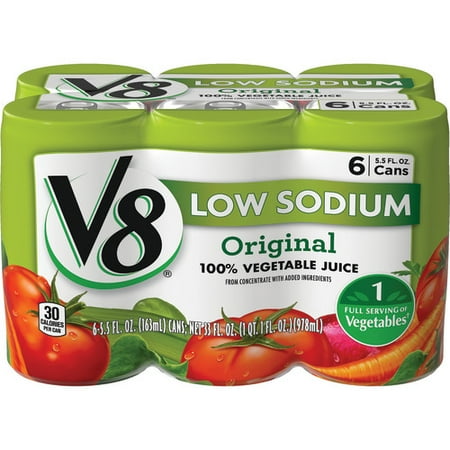 UPC 051000000675 product image for V8 Low Sodium 100% Vegetable Juice, 5.5 oz. Can (Pack of 6) | upcitemdb.com