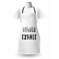 thumbnail image 3 of Inhale Exhale Apron, Hippie Life Health Breath Calligraphy Balance of Life Mentalcare, Unisex Kitchen Bib with Adjustable Neck for Cooking Gardening, Adult Size, Black and White, by Ambesonne, 3 of 4