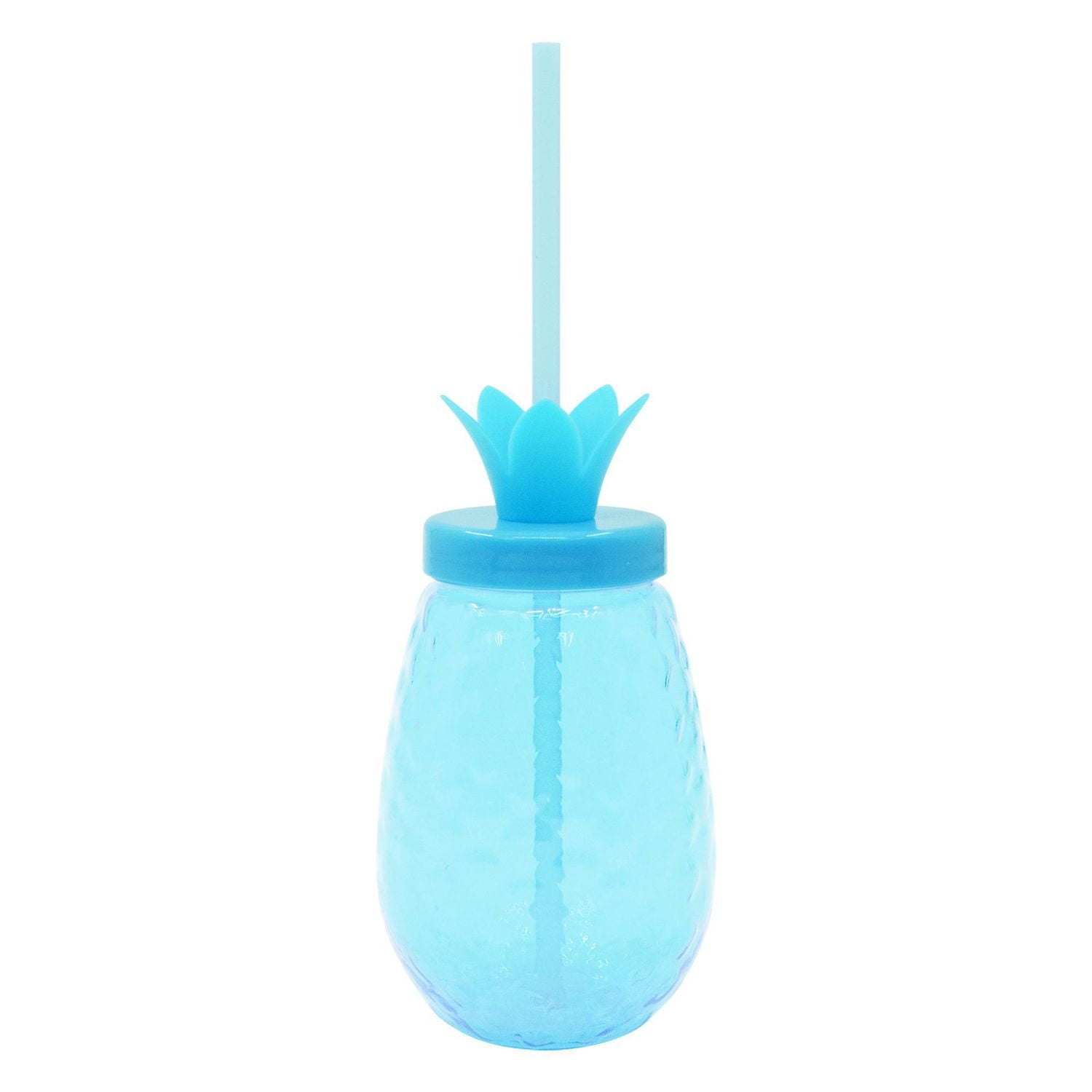 Gobelet en plastique bleu ananas Mainstays avec paille, verres, 1 pièce GOBELET EN PLASTIQUE BLEU