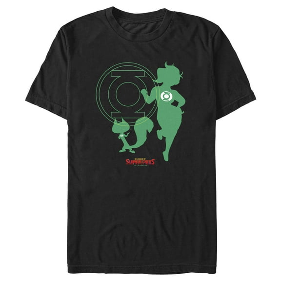 Men's DC League of Super-Pets Green Lantern and Chip Silhouettes Graphic Tee Black 3X Large