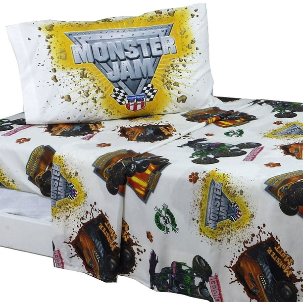 Monster Jam Bed Sheet Set Grave Digger Maximum Destruction Bedding