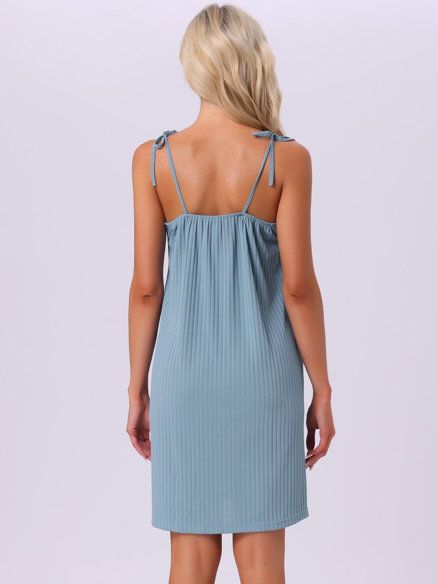 DARING DIVA Women's Sleeveless Lace Adjustable Spaghetti Strap Nightgown S Blue