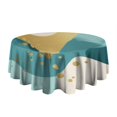 thumbnail image 5 of Gold Teal Blue Marble Round Tablecloth 60"x60",Wrinkle Wipeable Table Cloth for Kitchen Dining Room Picnic Patio Party, 5 of 6