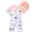 thumbnail image 4 of BONVERANO Baby Girls Swimsuit UPF 50+ Sun Protection, Short Sleeve Zipper One Piece Swimwear, Toddler Bathing Suit（Mermaid 18-24months）, 4 of 8