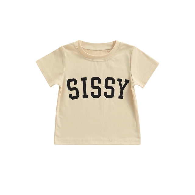 Kmbangi Enfants T-shirt Tops Lettre Impression Manches Courtes Col Rond Été Respirant Tops