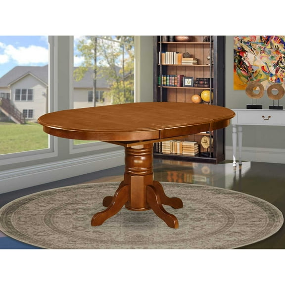 AVT-SBR-TP Oval Table with 18" Butterfly leaf - Saddle Brown