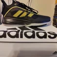 thumbnail image 2 of NEW NIB Mens Ad-id-as OWN THE GAME 3 Core Black Gold Metallic MESH Shoes AUTHENTIC, 2 of 6