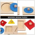thumbnail image 4 of Rompecabezas geométrico de 4 piezas Montessori, rompecabezas de múltiples formas, botón de madera, material de aprendizaje preescolar, juguetes educativos., 4 of 8