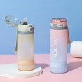 thumbnail image 5 of Sport Water Bottle with Straw, Wekity Premium Portable Gradient Frosted Travel Water Bottle with Carrying Lanyard and One-click Flip Lid, Leakproof&Durable, for Gym Yoga Fitness Camping (Blue-pink), 5 of 7