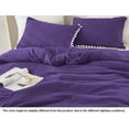 thumbnail image 6 of DNG Luxury 1 Piece Pom Pom Plain Pattern Comforter Set, 800 Thread Count, 100% Egyptian Cotton, White Vintage Pom-Pom Fringe Super Soft (Twin/Twin XL Size Purple Color), 6 of 9