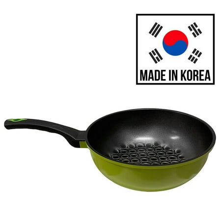 

11 (28cm) 3D Diamond Coating Nonstick Wok Cookware Pot Pan Cooking