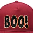 thumbnail image 3 of DALIX Boo! Halloween Hat Mens Womens Flat Bill Snapback Cap in Maroon, 3 of 7