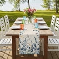thumbnail image 4 of Table Runners 72 Inches Long Dress Scarves, Navy Blue Eucalyptus Farmhouse Kitchen/Dining Table Runner, Coffee Tablerunners, Farmhouse Weeping Leaves Linen 18x72 Inch, 4 of 9