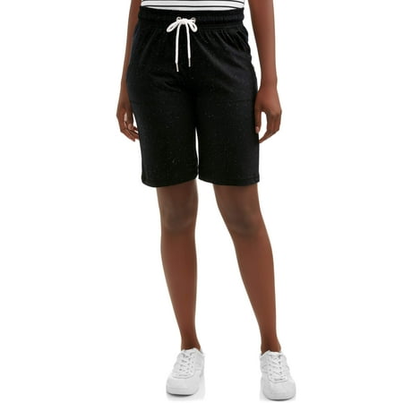 N.Y.L Sport Women's Athleisure 10" Slub Jersey Bermuda Short With Pork Chop Pockets
