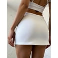 thumbnail image 2 of White Drawstring Low-Waist Mini Skirt For Women, 2 of 5