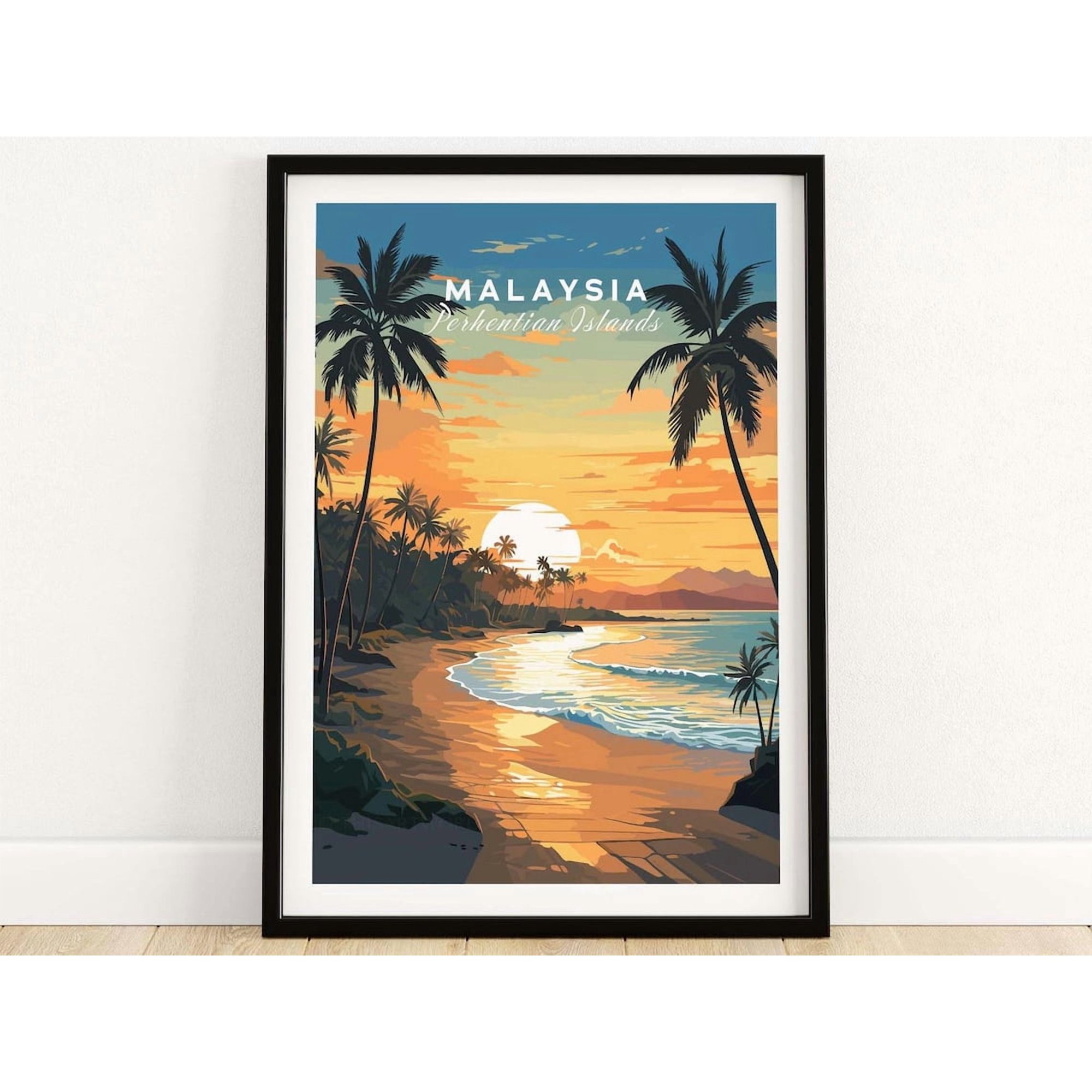 Perhentian Islands Malaysia Print Travel Poster Birthday Present Wedding Anniversary Gift Art Print Housewarming Gift Wall Art