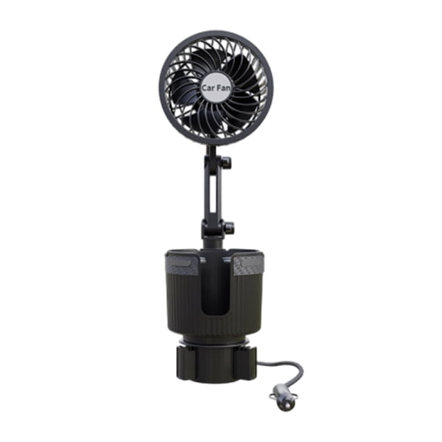 E 6 Inch Car Fan Cup Holder 12V 2 Wind Levels For Truck Van Suv Dashboard Cooling Circulator Low Noise 360 Rotation