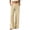 Yellow, variant on Lenpel Womens Wide Leg Striped Pants Fashion Button Trousers with Pockets Casual Business Straight Leg Slacks