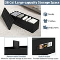 thumbnail image 4 of Giantex Folding Storage Ottoman, Upholstered PU Leather Bench, Collapsible Foot Rest Stool Storage Chest, Black, 4 of 9