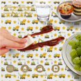 thumbnail image 6 of Excavator and Star White Pattern Round Tablecloth 70"x70", Wrinkle Resistant Wipeable Table Cover for Kitchen Dining Room Picnic Patio and Party, 6 of 6