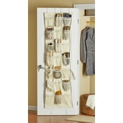 Mainstays 42-Pocket Canvas over-the-Door Hanging Shoes Organizer for 21-pair, Beige White