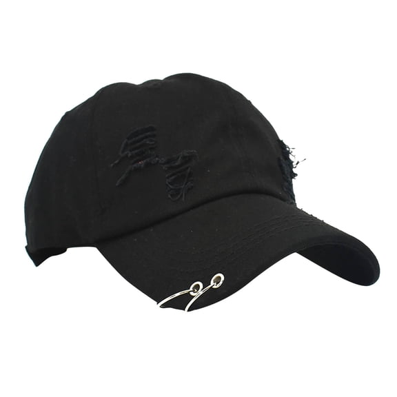LiuXxxx Fashion Cowboy Broken Baseball Cap for Women Korean Style Sun Visor Hat with Adjustable Strap Breathable Casual Outdoor Headwear Black