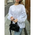 thumbnail image 2 of SUNSIOM Chemisiers à Nouer pour Femmes Manches Longues Col Rond Coupe Ample Babydoll Printemps Automne, 2 of 6