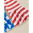 thumbnail image 7 of Suealasg 4th of July Baby Girl Clothes 3 6 12 18 Months Letter Print Short Sleeve T-Shirts Tops Stars Stripe Print Pants Headband 3Pcs Newborn Girls Summer Outfits, 7 of 7