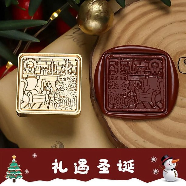Feliz Navidad copo de nieve Reno sello de cera Retro cobre latón DIY sello de cera sobre para sello de cera de boda HCZ052