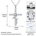 thumbnail image 2 of Jewmon 925 Sterling Silver Rose Cross Necklace for Women 5A Cubic Zirconia Rose Flower Pendant Chain  Jewelry Birthday Valentines Day Gifts for Her Wife Girlfriend Mom, 2 of 7