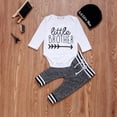 thumbnail image 4 of Douhoow Baby Boys 2PCS Outfit Set Long Sleeve Letter Pattern O Neck Romper Long Pants Beanie Hat, 4 of 9