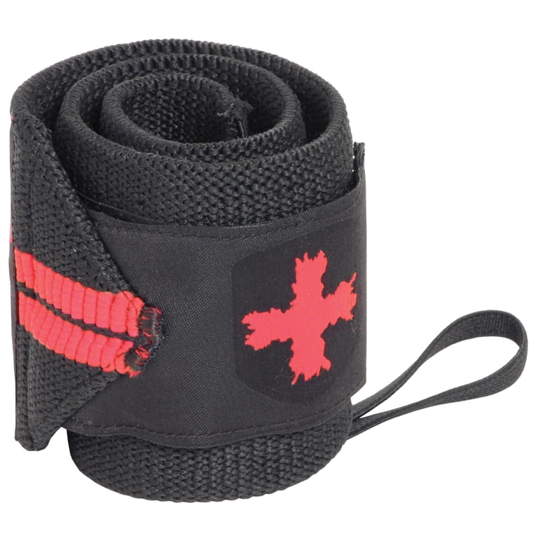 WSAKOUE 18" Weightlifting Wrist Wraps - Heavy Duty Thumb Loop For Powerlifting, Bench Press, Gym Training (Red)