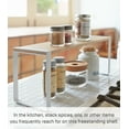 thumbnail image 3 of Yamazaki Home Single-Tier Riser, White, Steel + Wood, Supports 4.4 pounds, No Assembly, 3 of 7