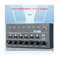 thumbnail image 3 of Mini Audio Mixer KTV Karaoke 6 Channel Professional Stereo Sound Mixer Ultra Low Noise 6 Channel Audio Mixer,1 x Audio Mixer 1 x Power Cable,Gray-Black, 3 of 7